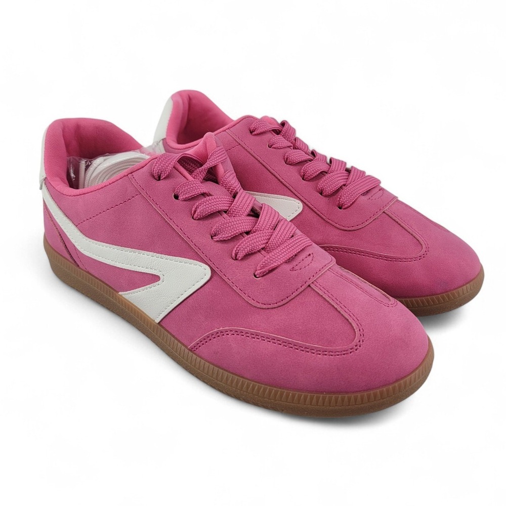 Dolce Vita Womens 7 Sneakers Suede Pink White Gum Sole Casual Retro Low‎
